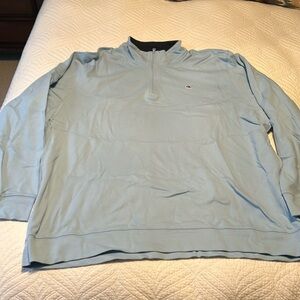 Baby blue vineyard vines quarter zip pullover, minor stains shown in picture